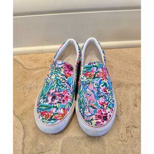 Lilly Pulitzer Alligator Isle Slip On Sneakers Womens Size 6 Vibrant Floral Prin